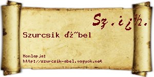Szurcsik Ábel névjegykártya